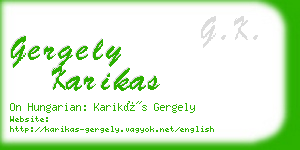 gergely karikas business card